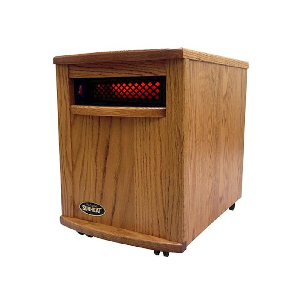 Original SUNHEAT Amish Hand Crafted Infrared Heater - Nebraska Oak. Picture 1