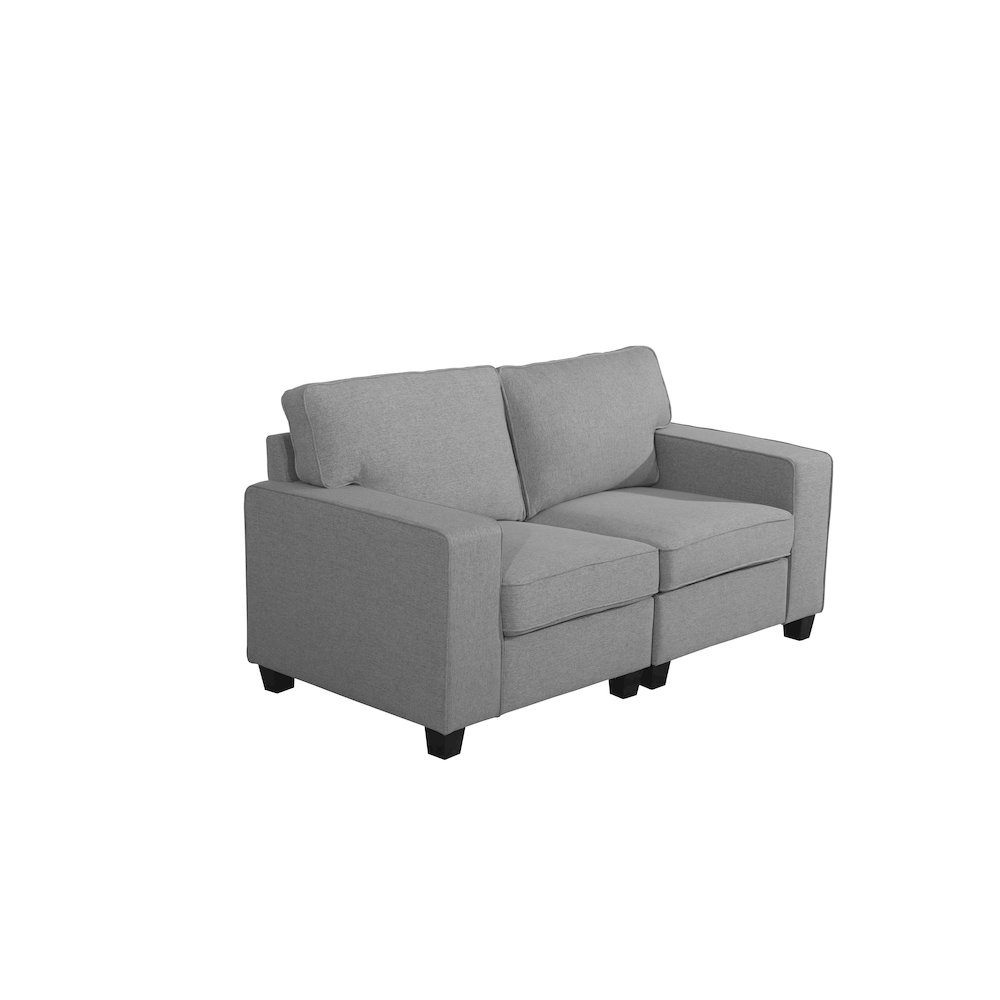 Inaya 67 Inch Loveseat – Light Gray Linen 2-Seater Sofa for Small Spaces. Picture 1