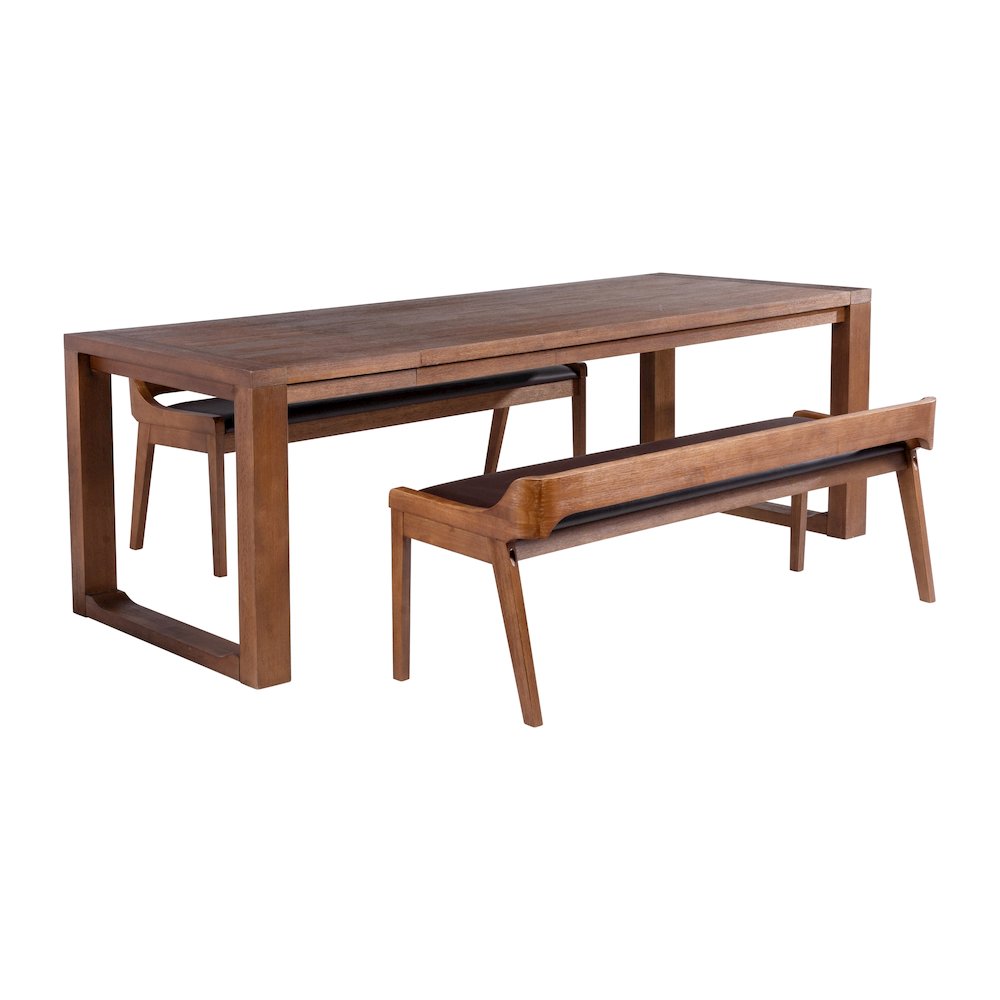 Rasmus 3pc Dining Set - Chestnut Wire-Brush Finish. Picture 1
