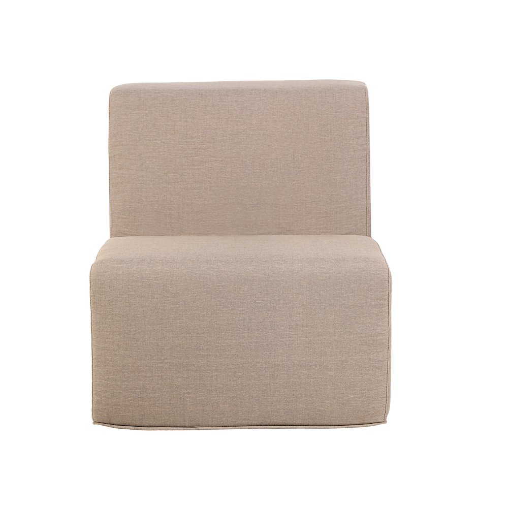 Brown Compressed Foam Armless Sectional Sofa Chair. Picture 4