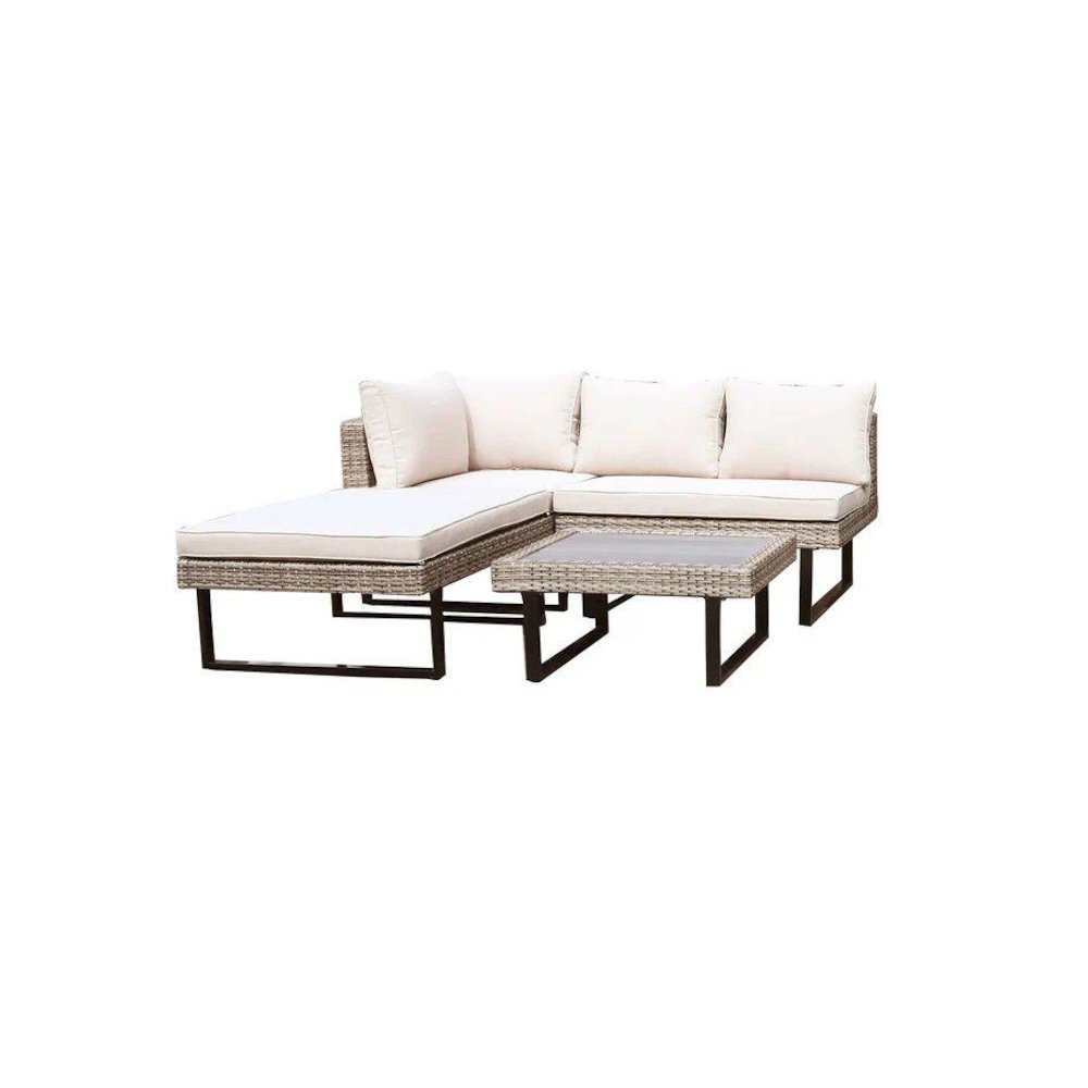 Outdoor Corner Patio Sectional & Tables. Picture 1