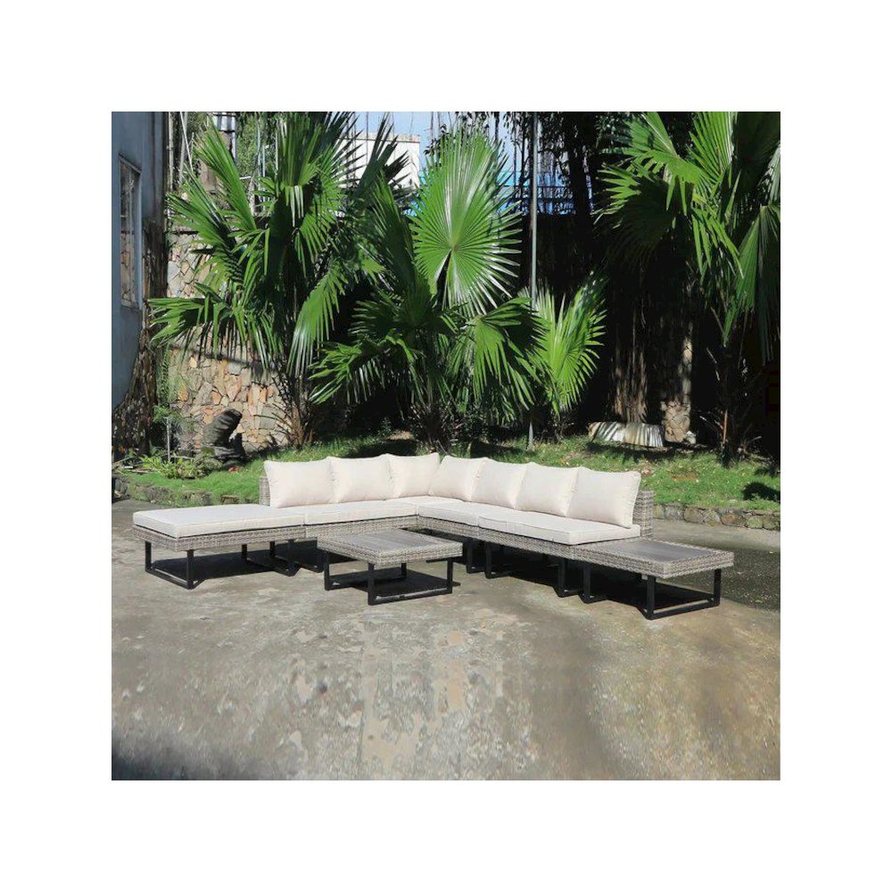 Outdoor Corner Patio Sectional & Tables. Picture 10