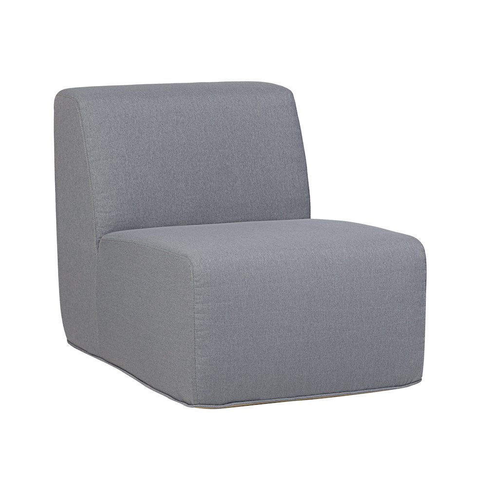 Gray Compressed Foam Armless Sectional Sofa Chair. Picture 2