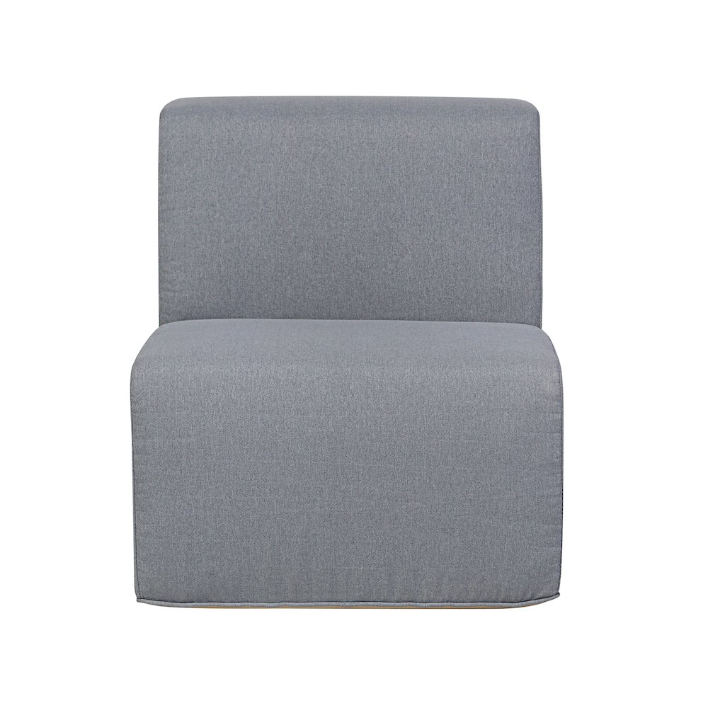 4 Place Seating  Gray Compressed Foam Sectional Sofa and Ottoman Set. Picture 3