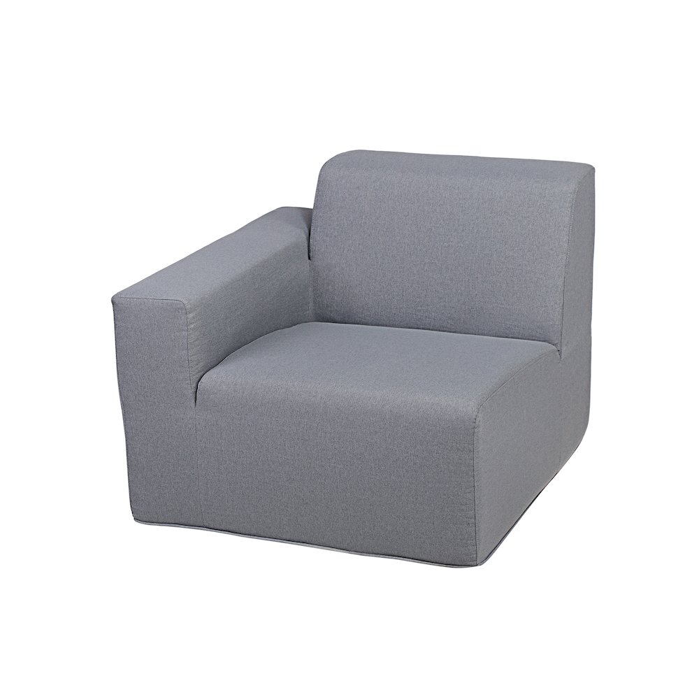 2 Place Seating  Gray Compressed Foam Sectional Sofa. Picture 2