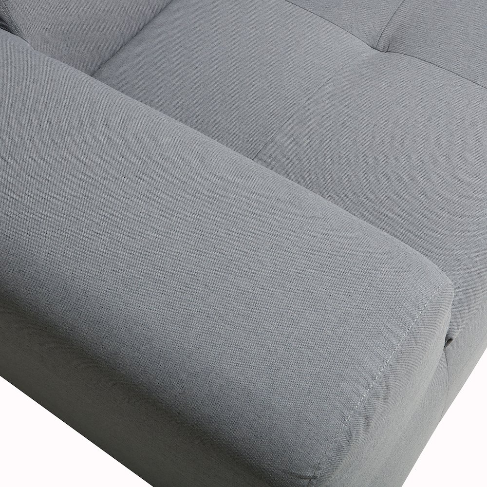 2 Place Seating  Gray Compressed Foam Sectional Sofa. Picture 4