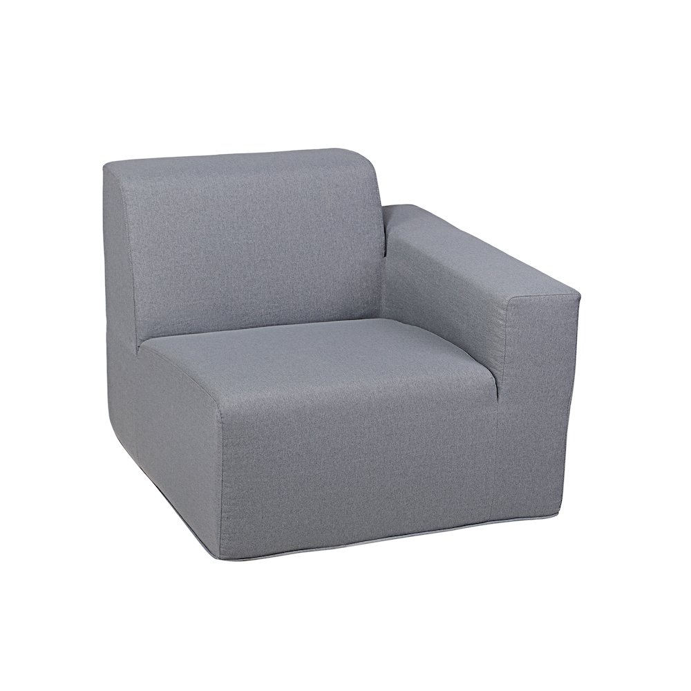 2 Place Seating  Gray Compressed Foam Sectional Sofa. Picture 3