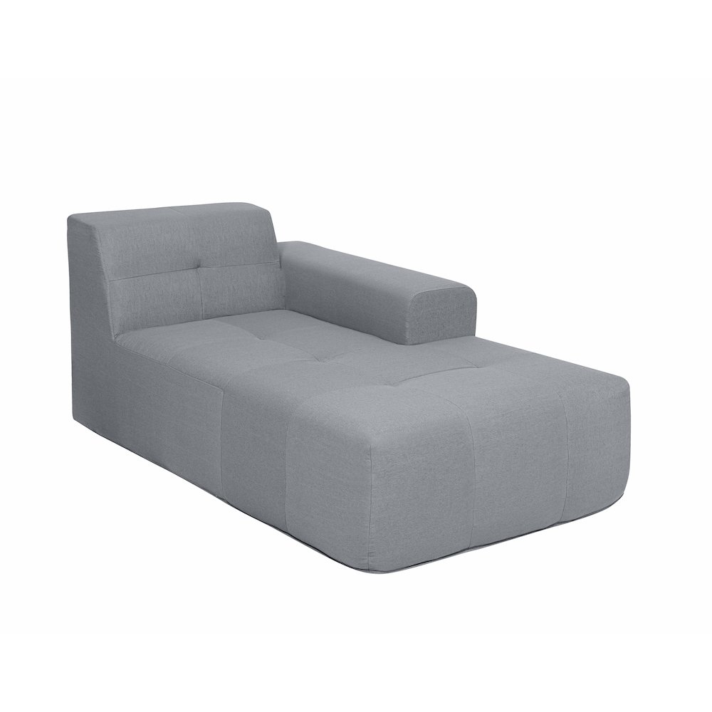 3 Piece Gray Compressed Foam Sectional Sofa Lounger and Table Set. Picture 2