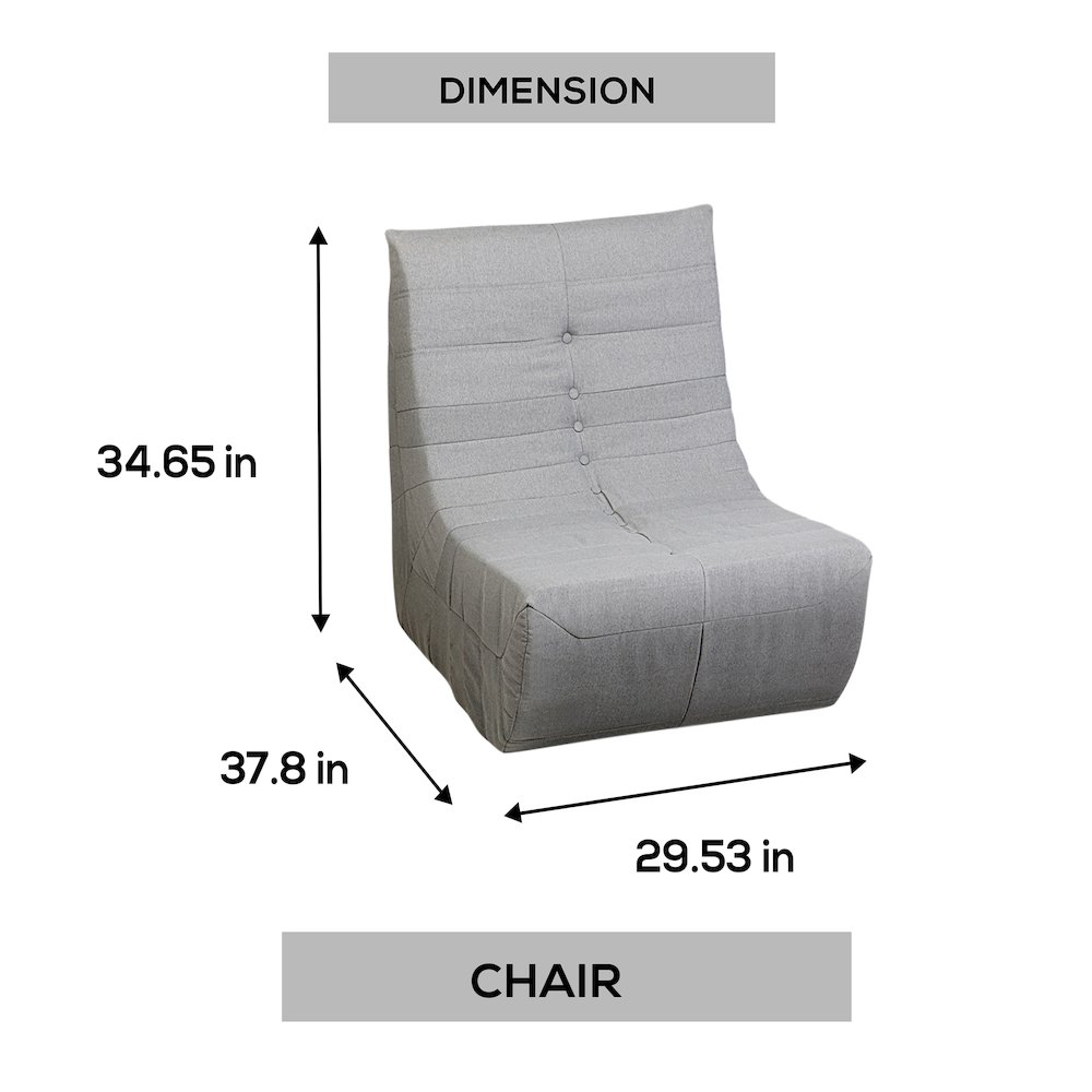 Gray Compressed Foam Chair. Picture 2