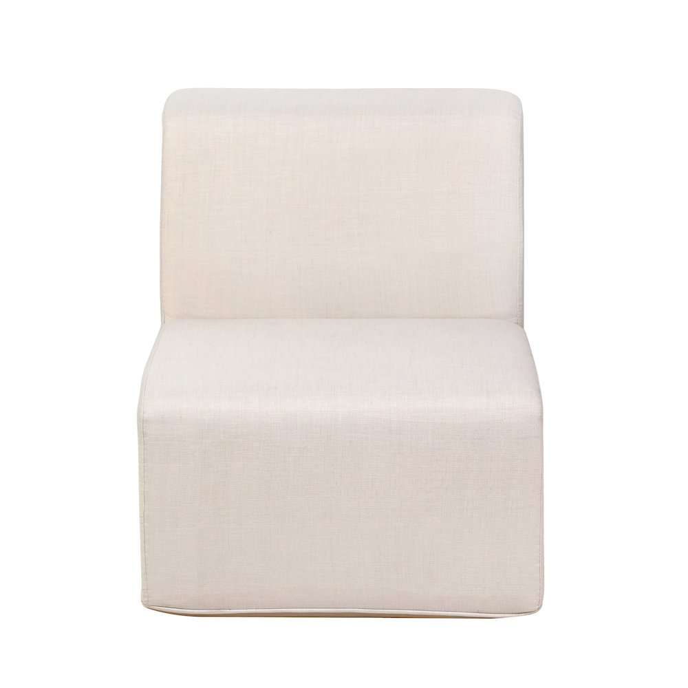 Beige Compressed Foam Armless Sectional Sofa Chair. Picture 4