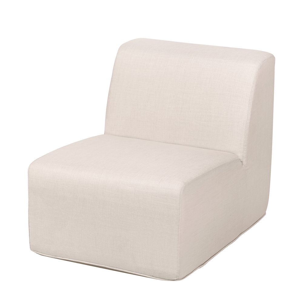 4 Place Seating  Beige Compressed Foam Sectional Sofa and Ottoman Set. Picture 2