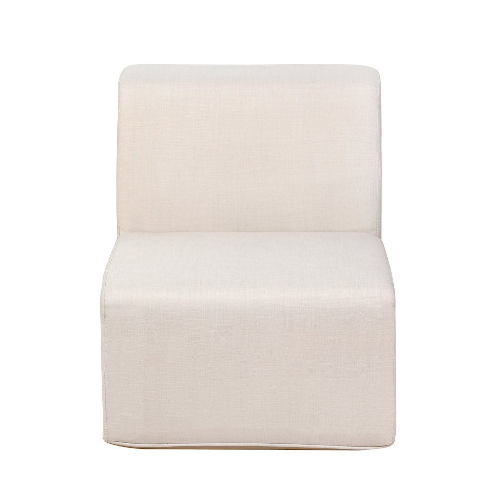 4 Place Seating  Beige Compressed Foam Sectional Sofa and Ottoman Set. Picture 1