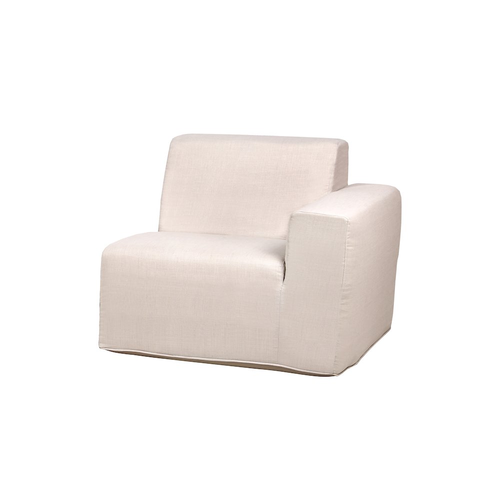 4 Place Seating  Beige Compressed Foam Sectional Sofa and Ottoman Set. Picture 3