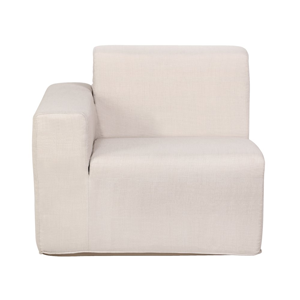 4 Place Seating  Beige Compressed Foam Sectional Sofa and Ottoman Set. Picture 5
