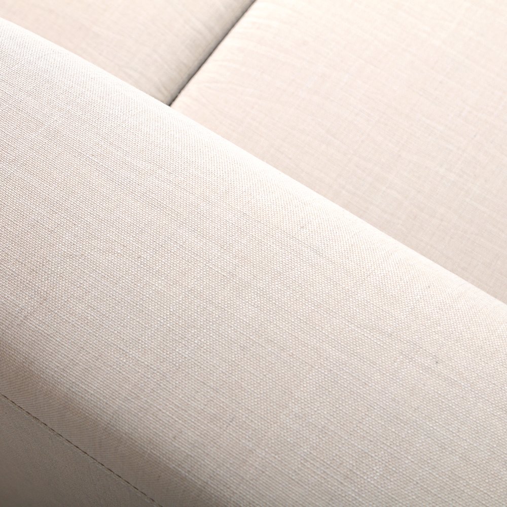 4 Place Seating  Beige Compressed Foam Sectional Sofa and Ottoman Set. Picture 9