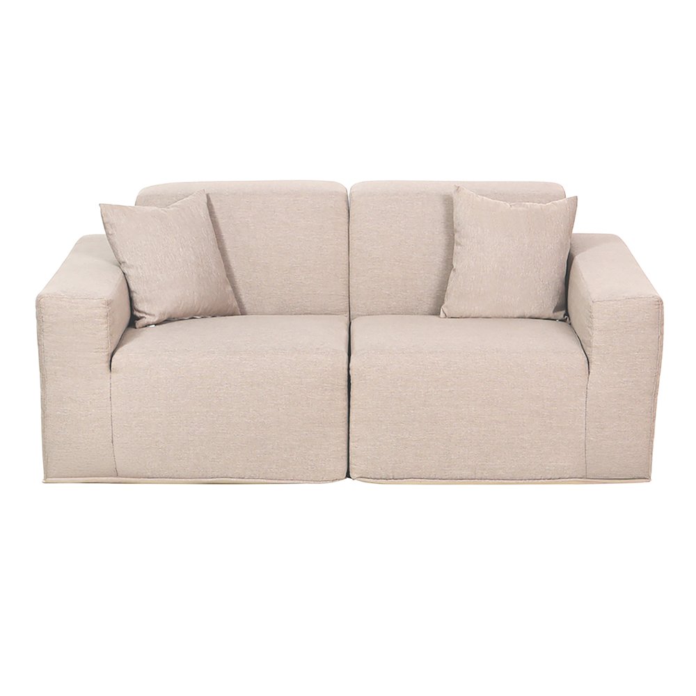 2 Place Seating  Beige Compressed Foam Sectional Sofa. Picture 1