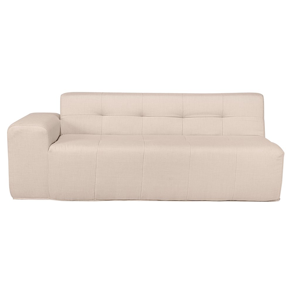 3 Piece Beige Compressed Foam Sectional Sofa Lounger and Table Set. Picture 6