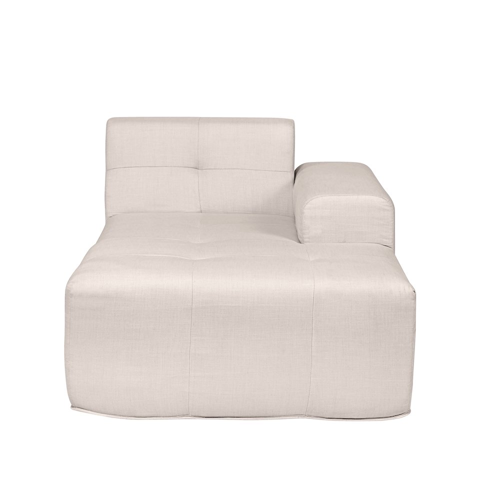 3 Piece Beige Compressed Foam Sectional Sofa Lounger and Table Set. Picture 9
