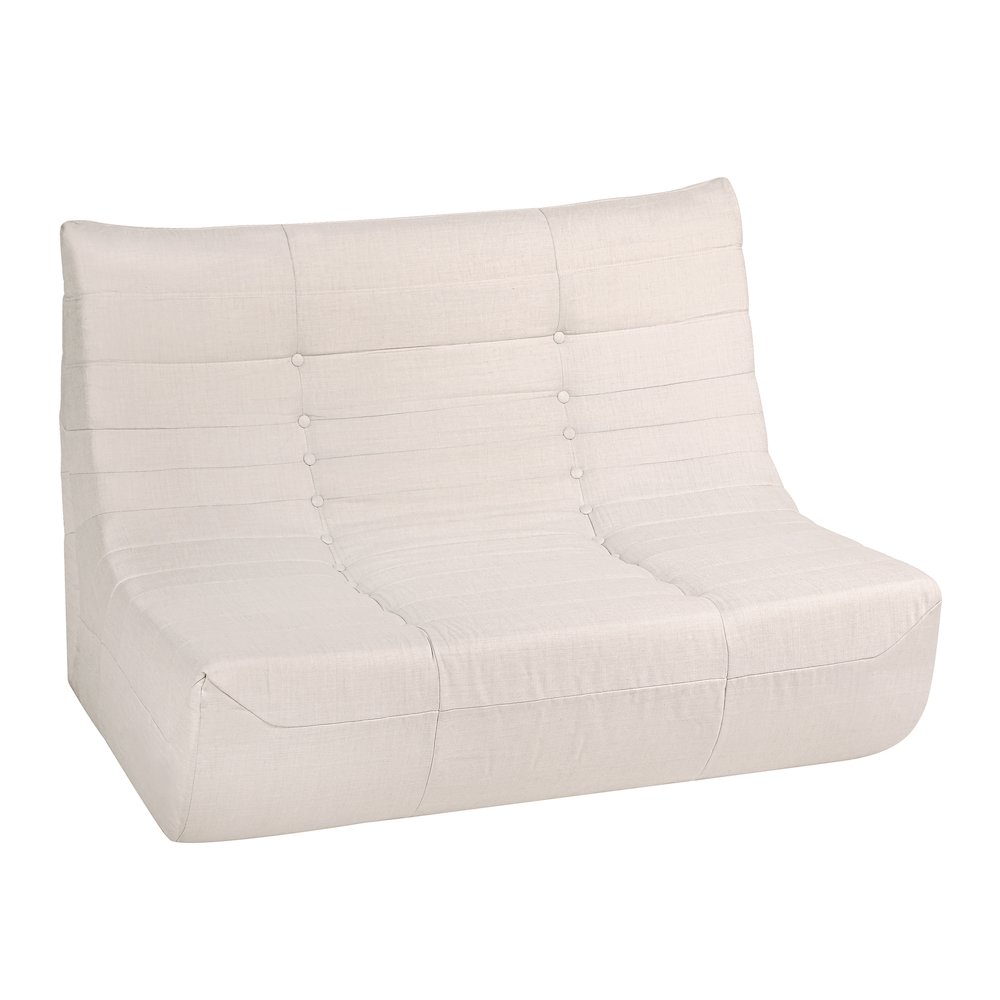 5 Piece Beige Compressed Foam Loveseat Sofa Chairs and Table Set. Picture 2