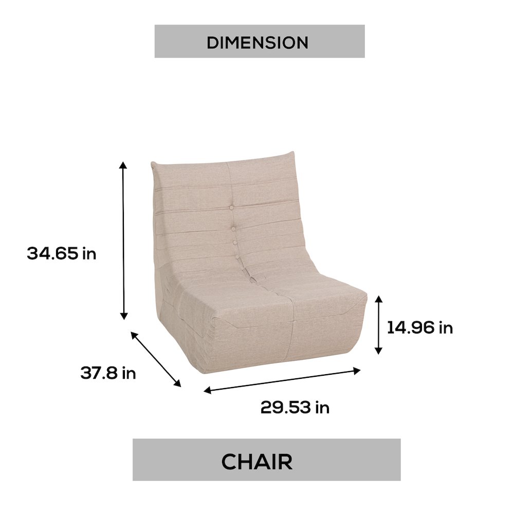 Beige Compressed Foam Chair. Picture 7