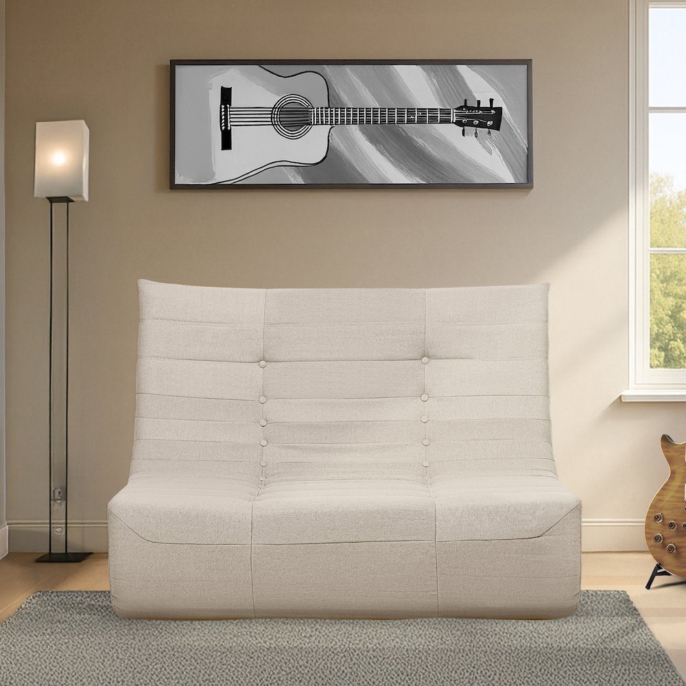 Beige Compressed Foam Sofa. Picture 2
