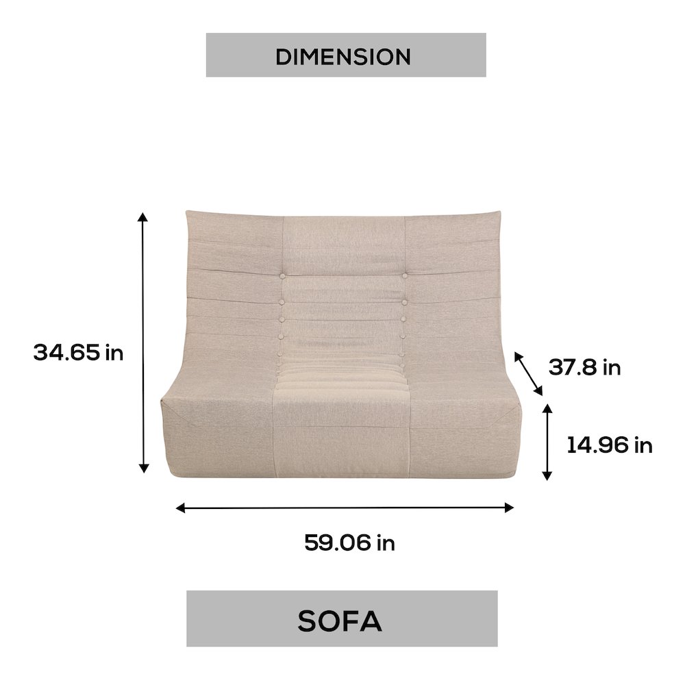 Beige Compressed Foam Sofa. Picture 8
