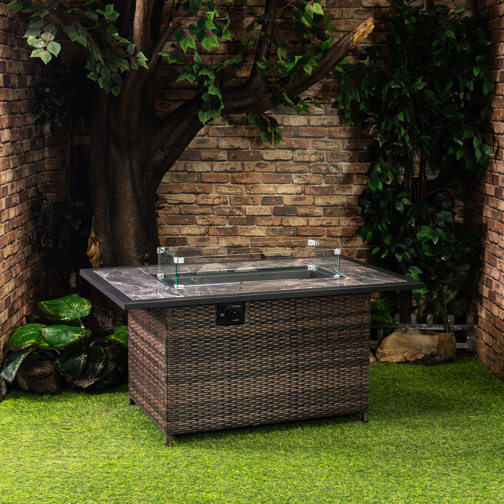 20lbs Wicker Gas Outdoor Firepit Table. Picture 7