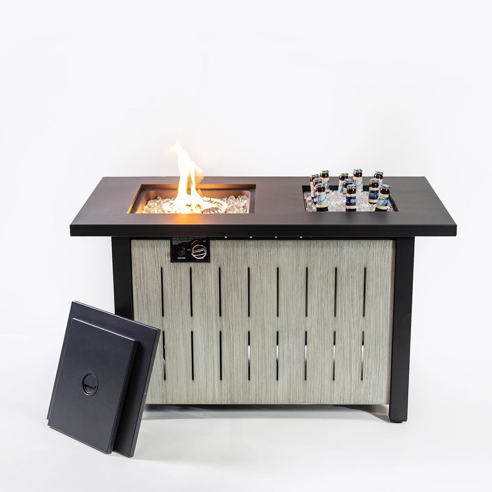 42 Inch Rectangular Outdoor 50,000 BTU Propane Firetable with Ice Bucket. Picture 4