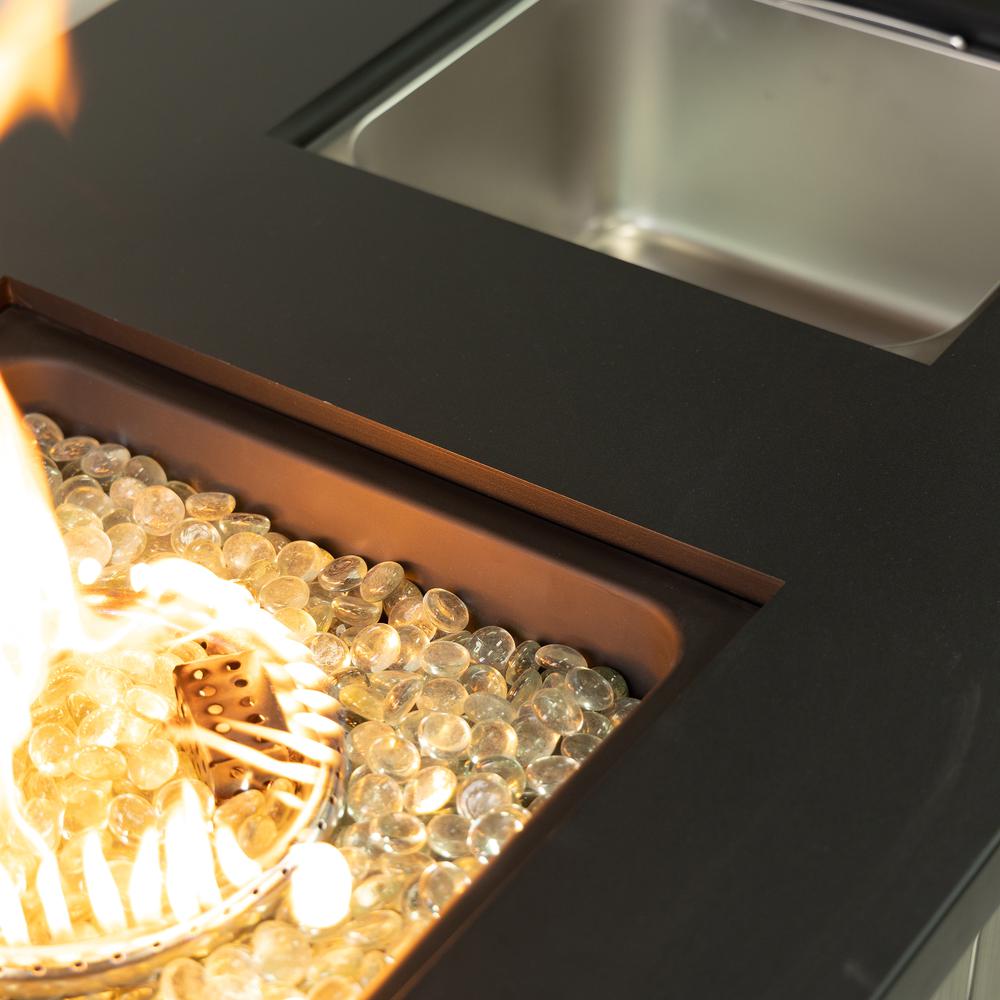 42 Inch Rectangular Outdoor 50,000 BTU Propane Firetable with Ice Bucket. Picture 10