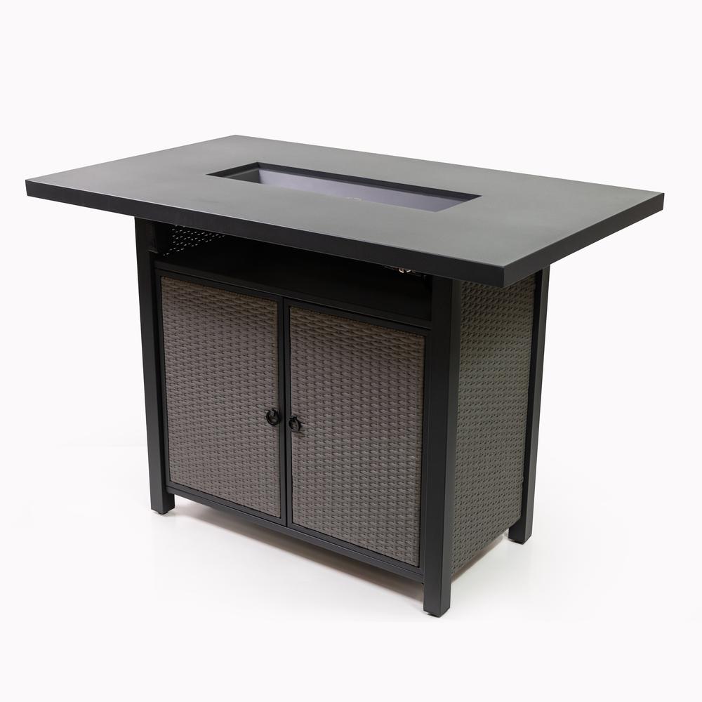55 Inch Outdoor Rectangular 40,000 BTU Propane Barstool Firetable. Picture 2
