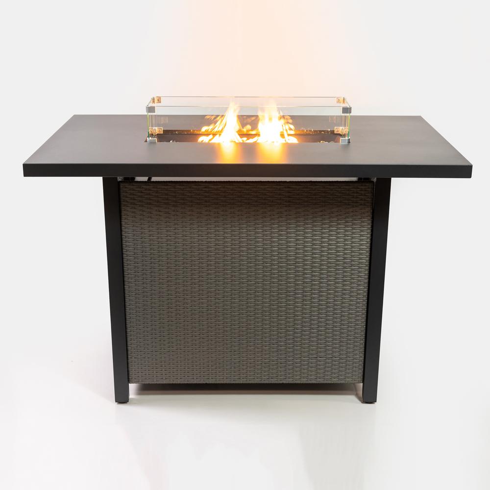 55 Inch Outdoor Rectangular 40,000 BTU Propane Barstool Firetable. Picture 4