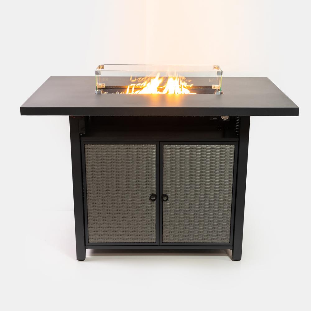 55 Inch Outdoor Rectangular 40,000 BTU Propane Barstool Firetable. Picture 5