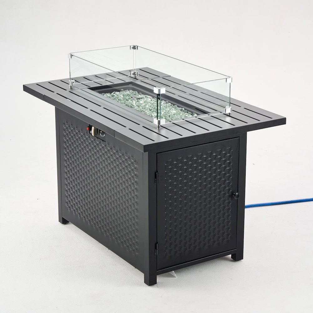 Rectangular Outdoor Propane Gas Fire Pit Table 50,000 BTU Propane. Picture 3