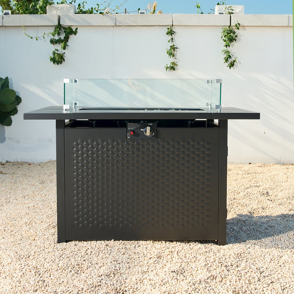 Rectangular Outdoor Propane Gas Fire Pit Table 50,000 BTU Propane. Picture 11