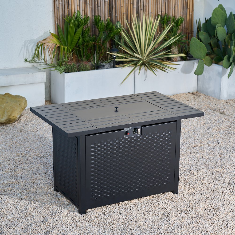 Rectangular Outdoor Propane Gas Fire Pit Table 50,000 BTU Propane. Picture 13