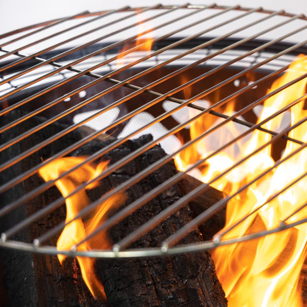 33 Inch Diameter Outdoor Steel Woodburning Fire Pit Grill & Rotisserie. Picture 3