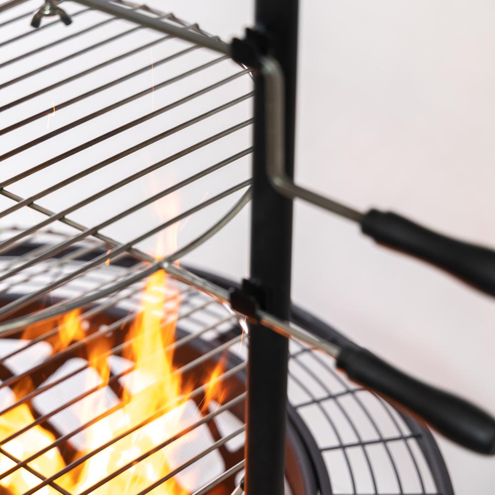 33 Inch Diameter Outdoor Steel Woodburning Fire Pit Grill & Rotisserie. Picture 6