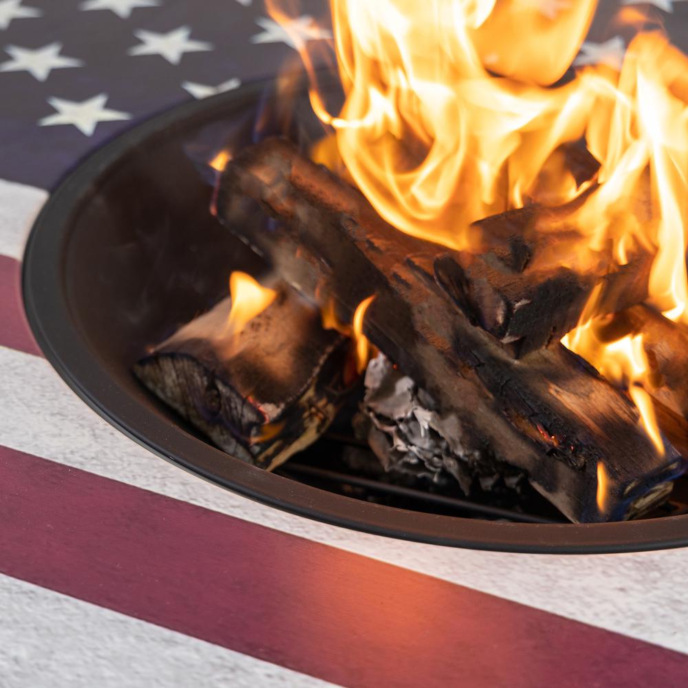 38 Inch Diameter Commemorative Outdoor Steel Woodburning  Fire Pit. Picture 2