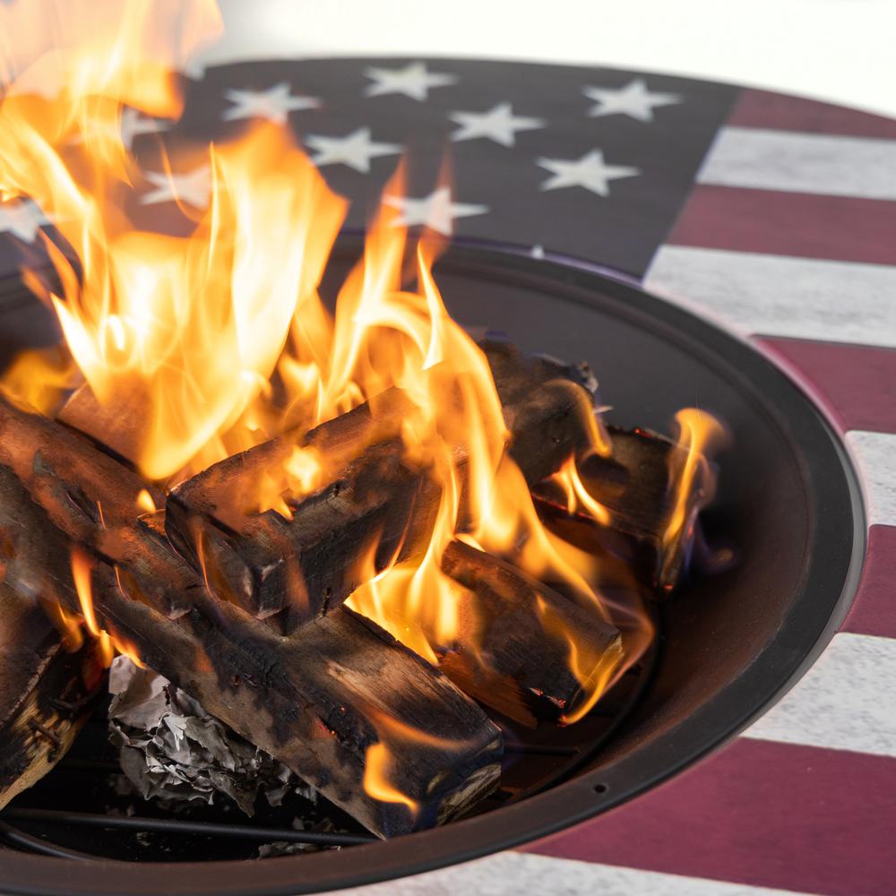 38 Inch Diameter Commemorative Outdoor Steel Woodburning  Fire Pit. Picture 5