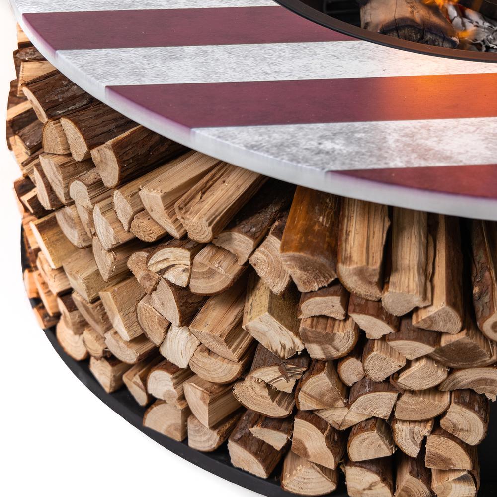 38 Inch Diameter Commemorative Outdoor Steel Woodburning  Fire Pit. Picture 9