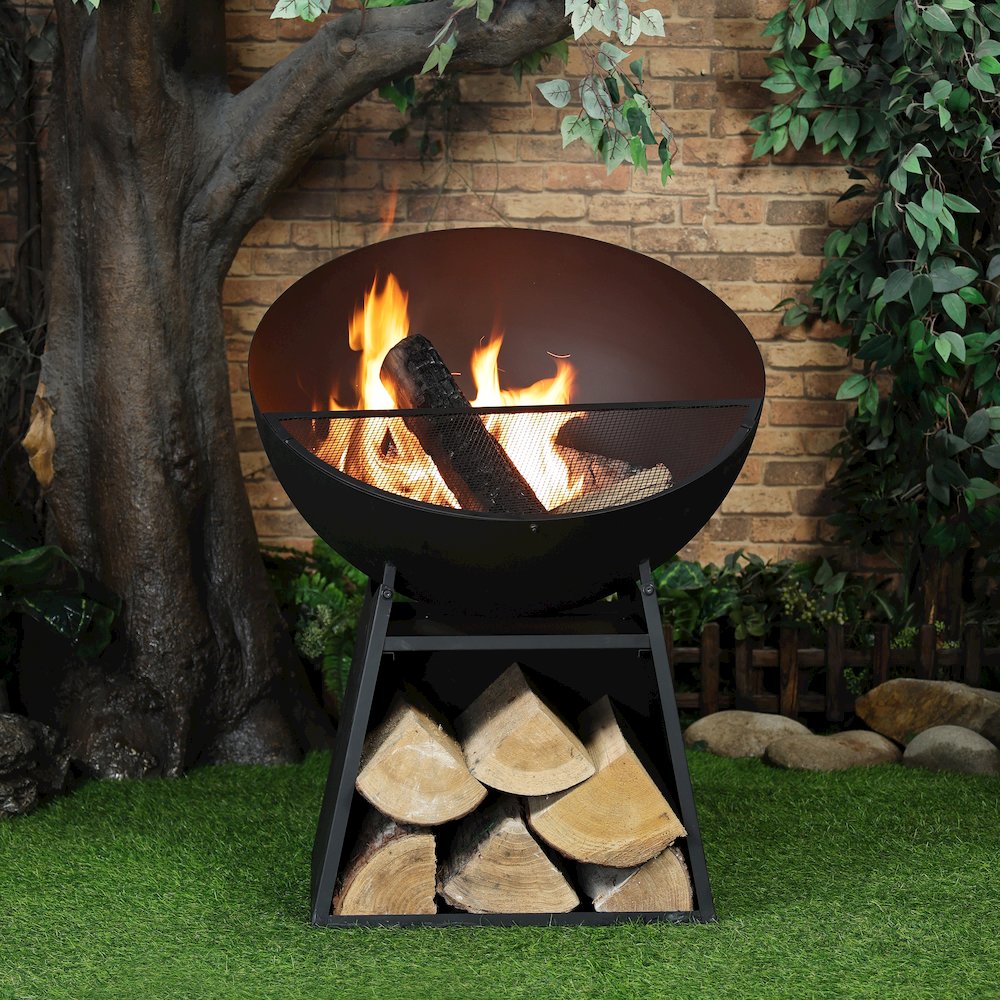 30 Inch Round Outdoor Steel Wood Burning Fire Pit. Picture 2