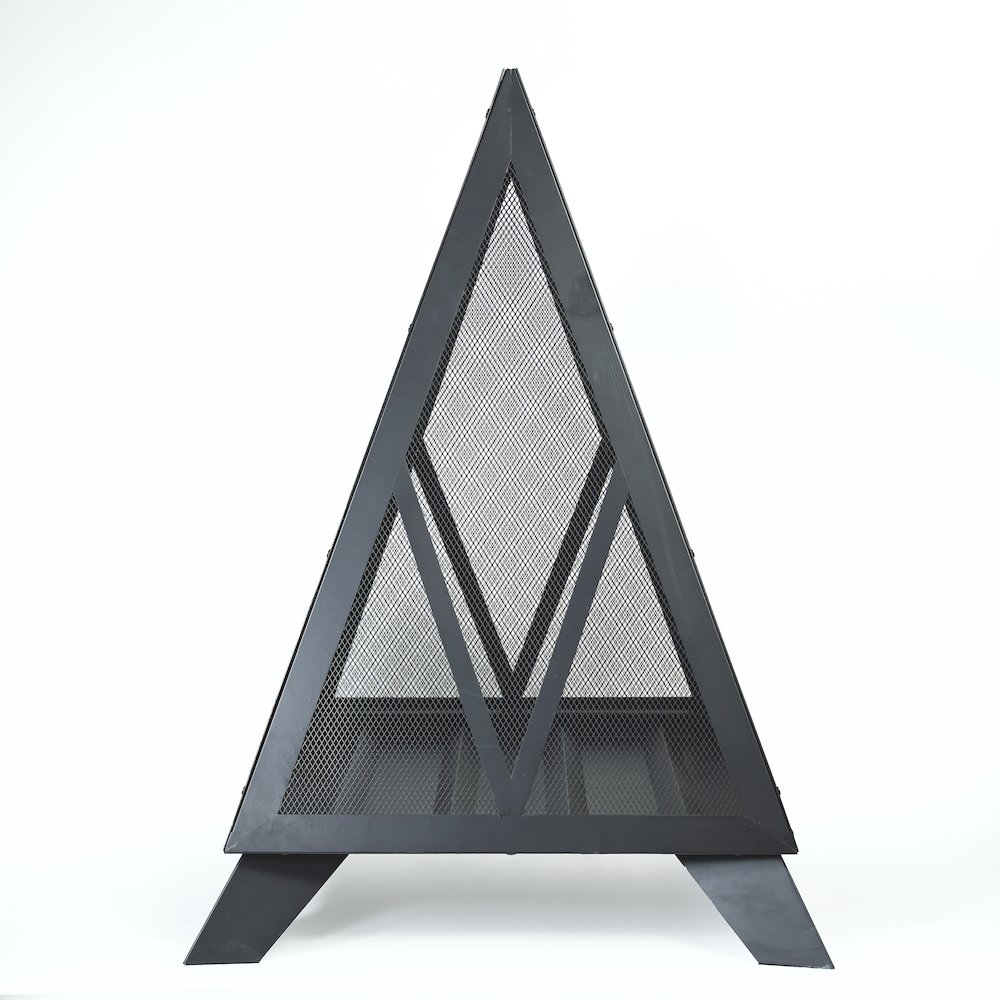 Outdoor Steel Pyramid Wood Burning Fire Pit. Picture 1