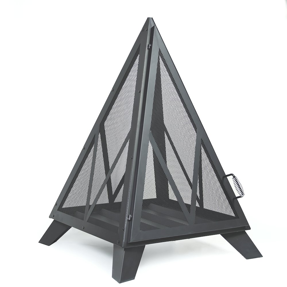 Outdoor Steel Pyramid Wood Burning Fire Pit. Picture 4