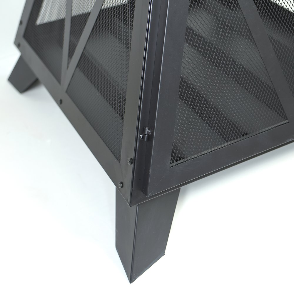 Outdoor Steel Pyramid Wood Burning Fire Pit. Picture 8