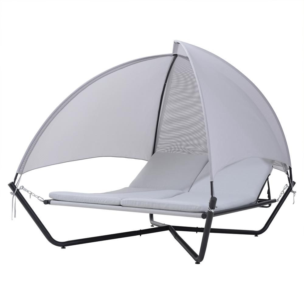 Outdoor Hammock Patio Lounge Daybed with Canopy. Picture 1