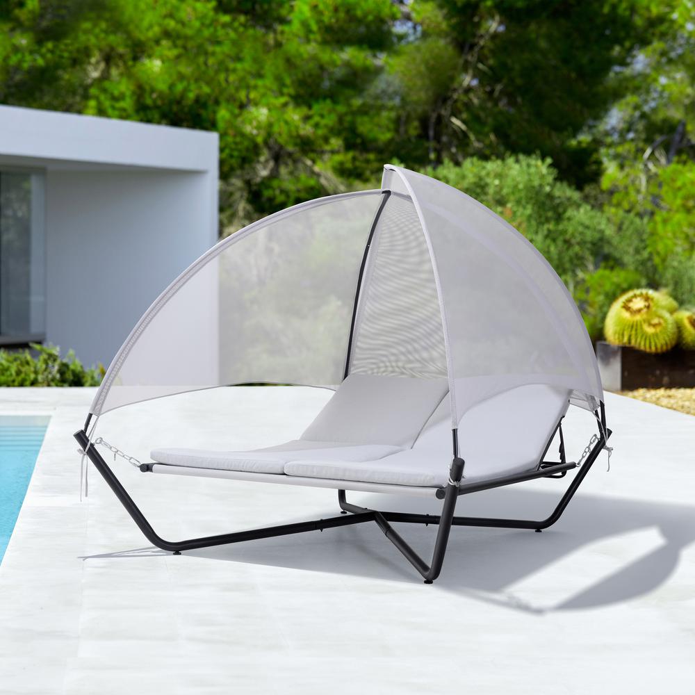 Outdoor Hammock Patio Lounge Daybed with Canopy. Picture 11