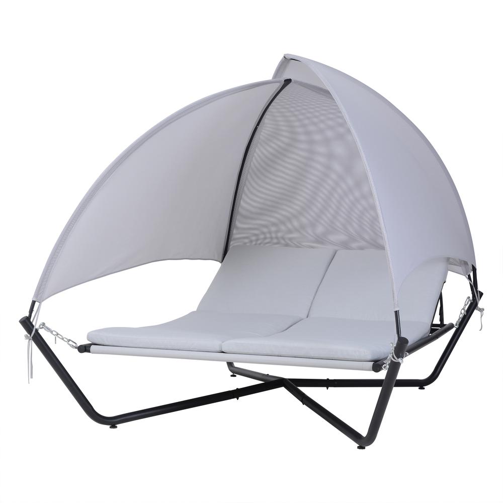 Outdoor Hammock Patio Lounge Daybed with Canopy. Picture 3