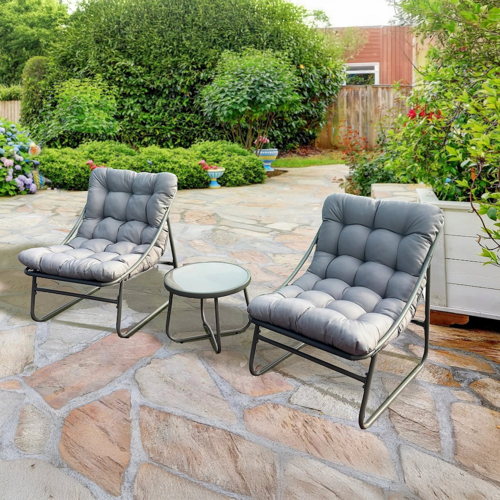 Outdoor Modular Bistro Set with Beige Cushion Set. Picture 3