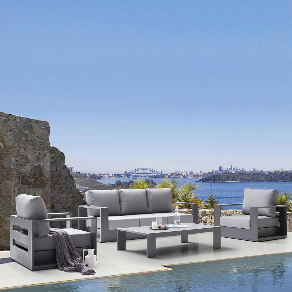 Ficarazzi Outdoor Sofa Chair Set & Coffee Table. Picture 8