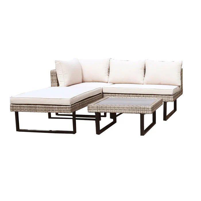 Outdoor Corner Patio Sectional & Tables. Picture 1
